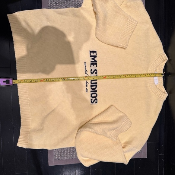 Women's Yellow Crew Neck Sweater - Picture 10 of 16